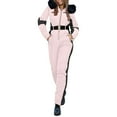 thumbnail image 2 of guisaled One Piece Snowsuit Women Onesie Ski Suit Outdoor Sports Waterproof Windproof Snow Suit Fur Collar Warm Insulated Ski Jumpsuit Coat Clearance On Sale, 2 of 8