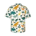 thumbnail image 3 of Easygdp Dinosaurs and Tropical Leaves Men's Hawaiian Shirts Print Lapel Short Sleeve for Beach, vacation, party, casual occasions - X-Large, 3 of 9