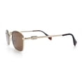 thumbnail image 6 of Retro Hipster Narrow Rectangle Metal Rim Dad Fashion Sunglasses [Gold - Brown], 6 of 8