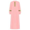 thumbnail image 3 of TiaoBug Kids Girls Long Sleeve Prayer Muslim Islamic Dress Church Abaya Praise Dance Robe Pink 6, 3 of 7