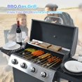 thumbnail image 3 of iCapeson 4-Burner Propane Gas Grill, 34,000 BTU Stainless Steel Outdoor BBQ Grill with 2 Side Shelves, Porcelain Grates, Wheels & Bottle Opener for Backyard, Patio Cooking, 3 of 8