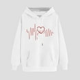 thumbnail image 4 of Mceream Valentines Day Chandails à Capuchon Chandails en Molleton pour Femmes Mignons Pulls de Vacances à Paillettes Manches Longues Hauts Décontractés Col Rond Chandails en Molleton Grande Taille Vêtements Blanc TG, 4 of 4