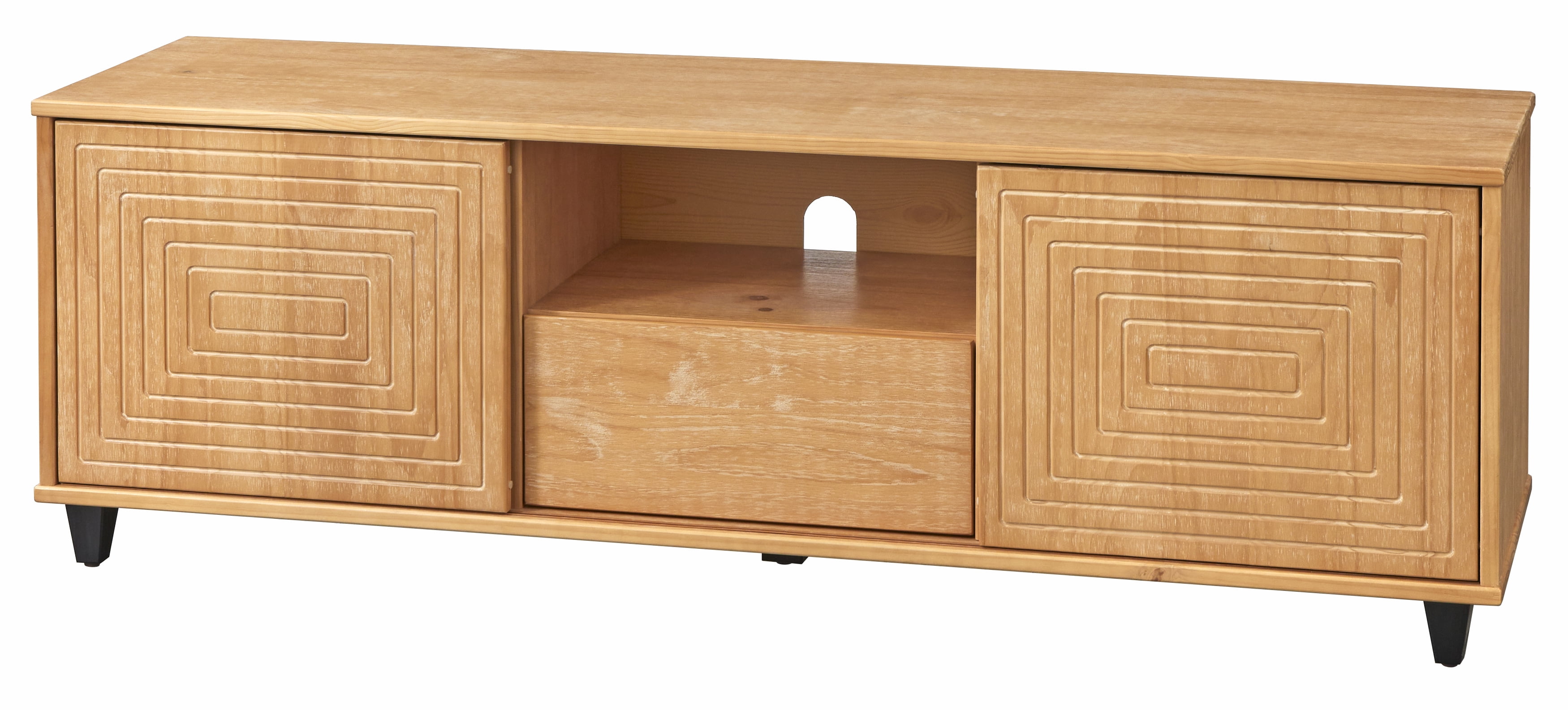 TMS Adelle TV Stand, Accomodates TV's up to 65", Natural Pine