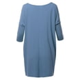 thumbnail image 3 of A2Y Women's Oversized Crew Neck 3/4 Sleeve Side Pockets Drop Shoulder Boxy Top Titanium 2XL, 3 of 6