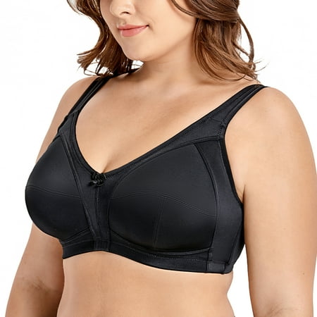 

DELIMIRA Women s Non Padded Plus Size Wireless Support Full Coverage Bra