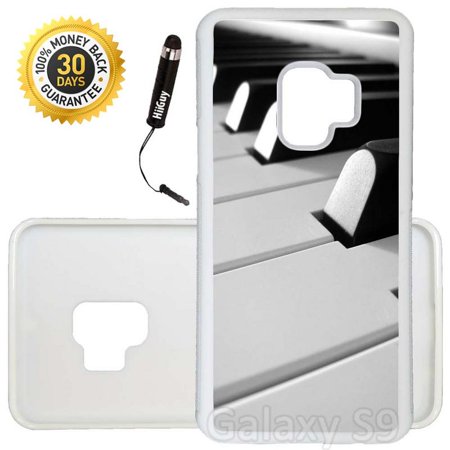 Custom Piano Covers Custom Galaxy S9 Case (Piano Keys Up Close) Edge-to-Edge Rubber White Cover Ultra Slim | Lightweight | Includes Stylus Pen by Innosub ()