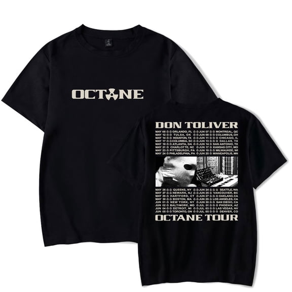 Don Toliver Octane Tour 2026 T-shirt Crewneck Short Sleeve Tee Unisex Casual Streetwear Tops