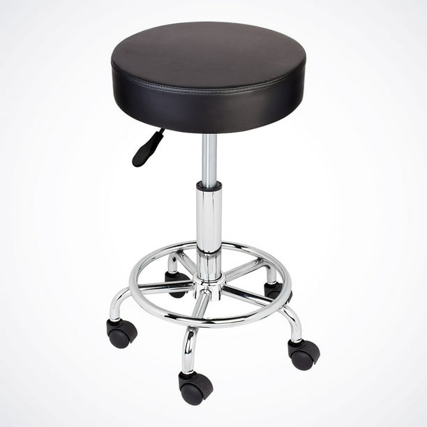 Black Adjustable Tattoo Salon Stool Hydraulic Rolling