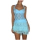 thumbnail image 1 of Top transparente con encaje para mujer, blusa sexy y casual de manga corta., 1 of 8