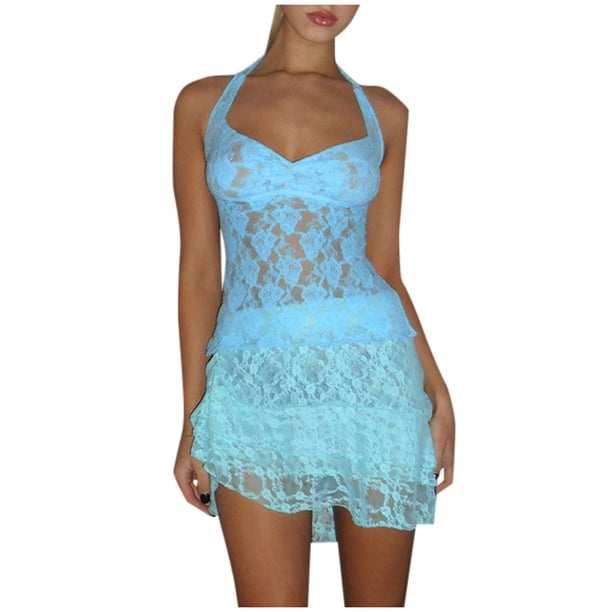 Top transparente con encaje para mujer, blusa sexy y casual de manga corta.