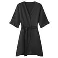 thumbnail image 4 of ShomPort Womens Half Sleeve Bathrobe Silk Ruffle Robe Short Satin Robe Bridesmaid Wedding Party Dressing Gown, 4 of 6