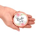 thumbnail image 3 of Koyal Wholesale Compact Mirror Bride to Be Wedding Gift, Rose Gold, Peach and Pink Roses, 1-Pack, 3 of 5