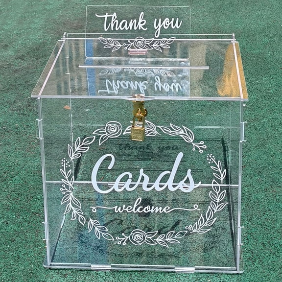 Worgeous Acrylic Transparent Card Box for Wedding Party Supplies with Large Capacity Design Elegant Keepsake