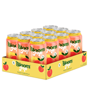 Bloom Nutrition Pop Prebiotic Soda, Peach Pineapple, 12 fl oz, 12 Pack