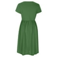 thumbnail image 4 of Dress Pants for Men Women's Solid Color Short Sleeved Loose Pocket Women's Round Neck Dress Sundresses for Women, 4 of 6