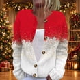 thumbnail image 2 of Christmas Oversized Cardigan Sweaters for Women Casual Shiny Xmas Print Lightweight Knit Cardigan Sweater Button Long Sleeve Open Front Soft Fashion Fall Winter Womens Sweaters White 4XL, 2 of 6