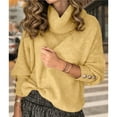 thumbnail image 5 of Women's Oversized Chunky Pullover Sweaters Cowl Neck Long Sleeve Winter Slouchy Loose Knit Sweaters Yellow XXL, 5 of 8