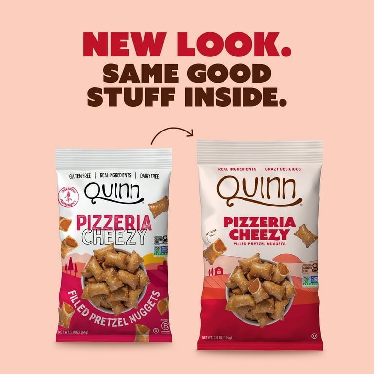 3 pack) Quinn Pizzeria Cheezy Filled Pretzel Nuggets, Plant Based