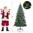 thumbnail image 2 of Eastvita 9FT Easy Setup Pre-Decorated Pre-Lit Artificial Christmas Tree, LED Lights, Flocked Pinecones, Metal Stand, 2 of 8