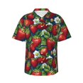 thumbnail image 1 of Balery Strawberry2 Camisas hawaianas de manga corta para hombre, camisas playeras de corte holgado, camisas de vacaciones con botones,XX-Large, 1 of 7