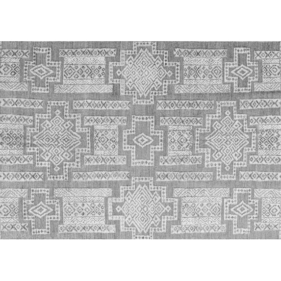 Ahgly Company Indoor Rectangle Abstract Gray Modern Area Rugs, 3' x 5'