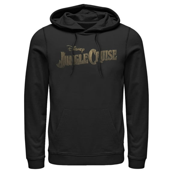 Men's Jungle Cruise Distressed Logo  Pull Over Hoodie Black Large