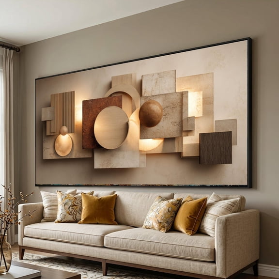 Geometric Abstract Neutral Wall Art Print, Unframed Paper Poster 8x10in