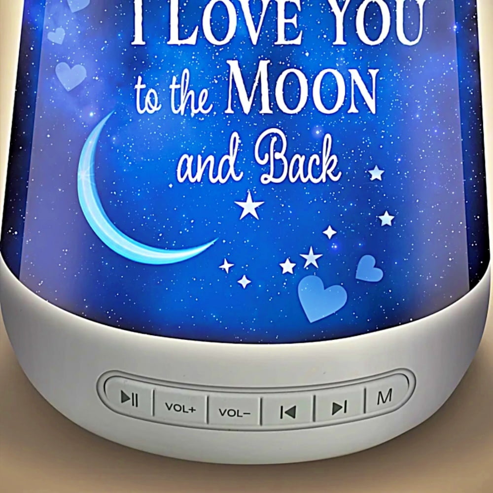 The Bradford Exchange Granddaughter I Love You to The Moon Sleep Sound Machine Nightlight 24 Soothing Sounds Timer USB Rechargeable Celestial Artwork 6-inches