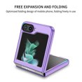 thumbnail image 4 of ELEHOLD Slim Fit Case for Samsung Galaxy Z Flip 5 with Thickened Camera Lens Frame Invisible Foldable Kickstand Non-Slip Full Body Shockproof Protective Cover for Samsung Z Flip 5, Purple, 4 of 10