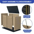 thumbnail image 3 of ModFusion Garden Resin Storage Shed, 35 cu ft, 2 Door, Lock, Metal Support Rod, Floor, Deck Box, for Trash Can, Brown, 3 of 11