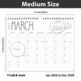 SHIMELE 2025 Wall Calendar English 12 Month Calendar with