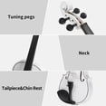 thumbnail image 6 of 4/4 Violin Set Full Size Fiddlewith Hard Case, Shoulder Rest, Rosin, Bow and Extra Strings, for Adults Beginner Students (White), 6 of 10