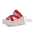 thumbnail image 5 of Chunky Platform Slip on Sandals for Women 2025 Fashion Punk Casual Buckle Extra Wedge Heeled Dress Slides, 5 of 7