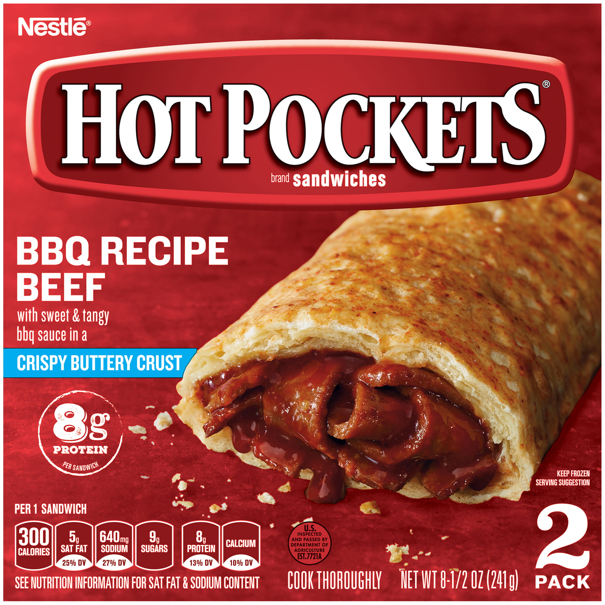 HOT POCKETS BBQ Recipe Beef Frozen Sandwiches 2 Ct. 