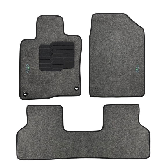ecoMats Carpet Floor Mats for 2016 to 2021 Honda Civic with Heel Pad and Safety Locks - Front and Rear - Gray