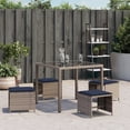 thumbnail image 2 of vidaXL Garden Stools with Cushions 4 pcs Grey 40x40x35 cm Poly Rattan, 2 of 5