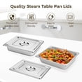 thumbnail image 2 of 6 PCS Steam Table Pan Lids, 13 x 10.6 x 0.8 Inches Solid Hotel Pan Covers, Bulk 304 Stainless Steel Roasting Food Tray Lids with Handle for Restaurant Catering, 2 of 6