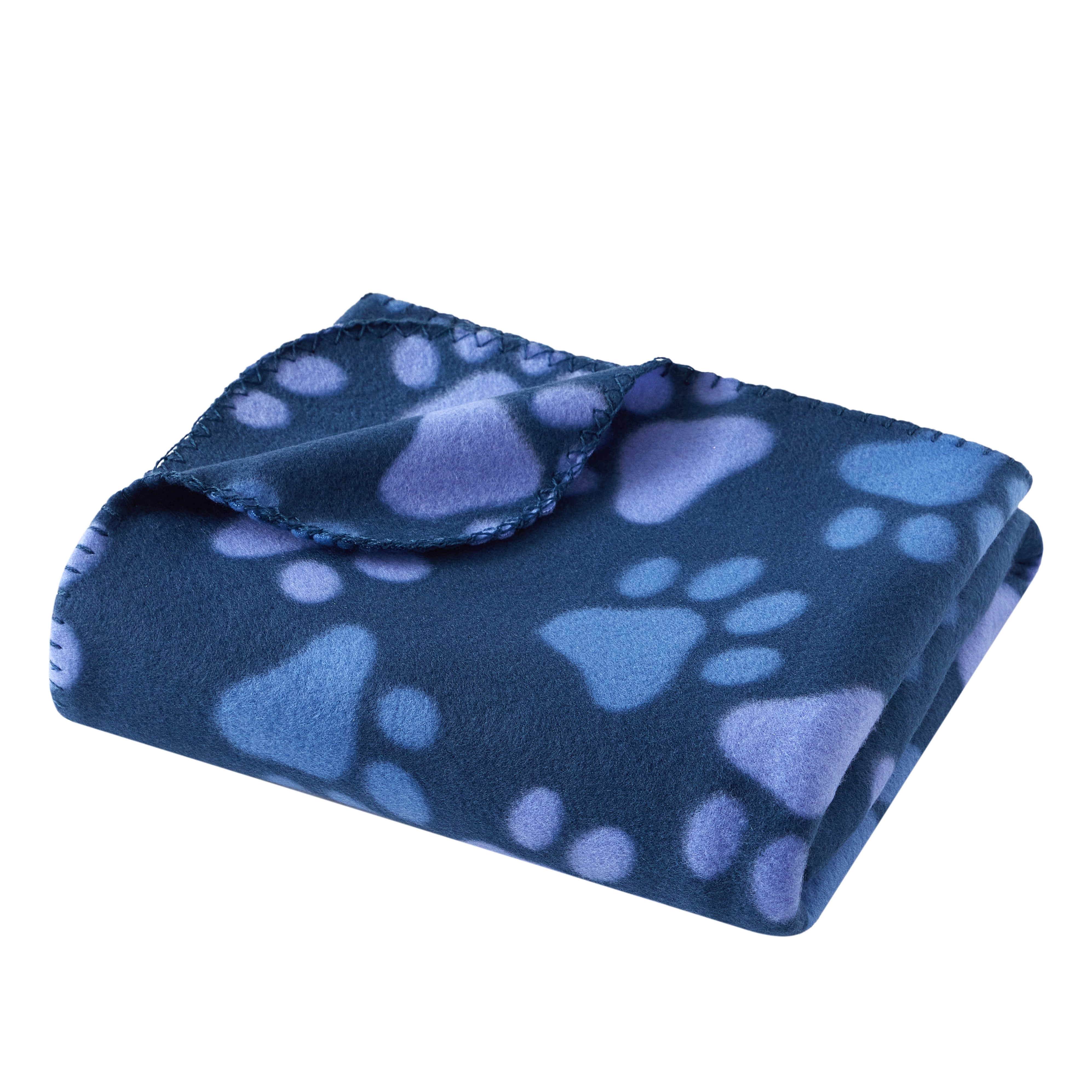 Mainstays Cozy Fleece Throw Blanket, Gray Paw, 50 in x 60 in