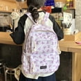 thumbnail image 6 of HUISZJ Bow Print School Backpack, Creative Preppy College Backpack, Middle School Bag for Travel Commute Work (Purple), 6 of 10