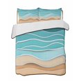 thumbnail image 2 of Turquoise Beach Twin Size Down Alternative Comforter, Lightweight Comforter Quilt Bedding Set with Pillow Shams Abstract Ripple Gradient Ocean Sand All Seasons Bed Comforter Duvet Insert 68"x86", 2 of 7