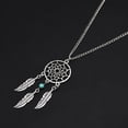 thumbnail image 4 of AOOOWER Nice Women Dangling Leave Filigree Tribal Dream Catcher Pendant Necklace, 4 of 9