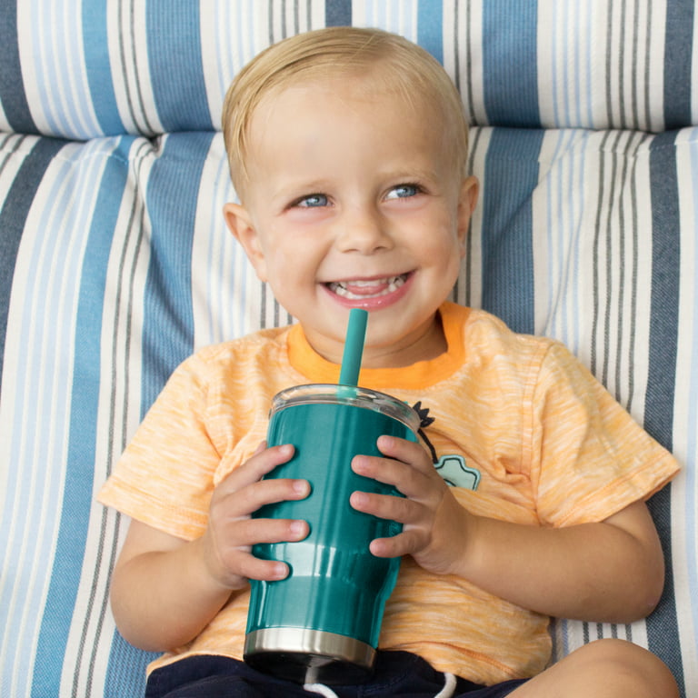 Reduce Coldee 14oz Stainless Steel Kids Tumbler with 3-in-1 Straw Lid, Teal  