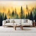 thumbnail image 2 of Wallpaper Misty Pine Forest Landscape Golden Sunrise Foggy Peel and Stick Wall Murals 69"H x 96"W Removable PVC Wall Paper Self-Adhesive Wall Paintings Art Decor for Bedroom Living Room, 2 of 7