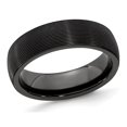 thumbnail image 1 of Mens Black Titanium Textured Groove Band Ring (6mm), 1 of 4