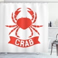 thumbnail image 1 of Ambesonne Crabs Shower Curtain, Shellfish Animal in Red, 69"Wx75"L, Scarlet White, 1 of 3