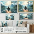 thumbnail image 4 of Designart "Blue Green Meditation Blissful Stillness" Spiritual Floater Framed Canvas Print, 4 of 7
