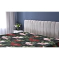 thumbnail image 5 of Ambesonne Roses Fitted Sheet, Tropical Floral Pattern Art, King Size, Peacock Green Raspberry, 5 of 5