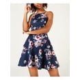 thumbnail image 3 of SPEECHLESS Womens Navy Floral Halter Short Fit + Flare Dress 13, 3 of 4