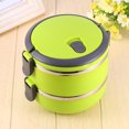 thumbnail image 1 of Round 2‑Layer Durable Stainless Steel Lunch Box Bento Picnic Food Container, 1 of 10