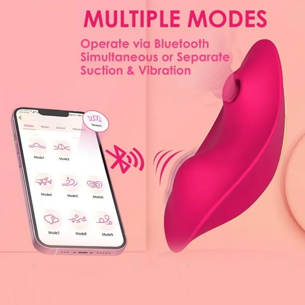 XBONP Wearable Panty Vibrator Clitoral Sucking Vibrator, App Remote Control  Butterfly Vibrator, Vibrating Panties with 9 Modes, G Spot Vibrators Adult  Sex Toys for Women Red 